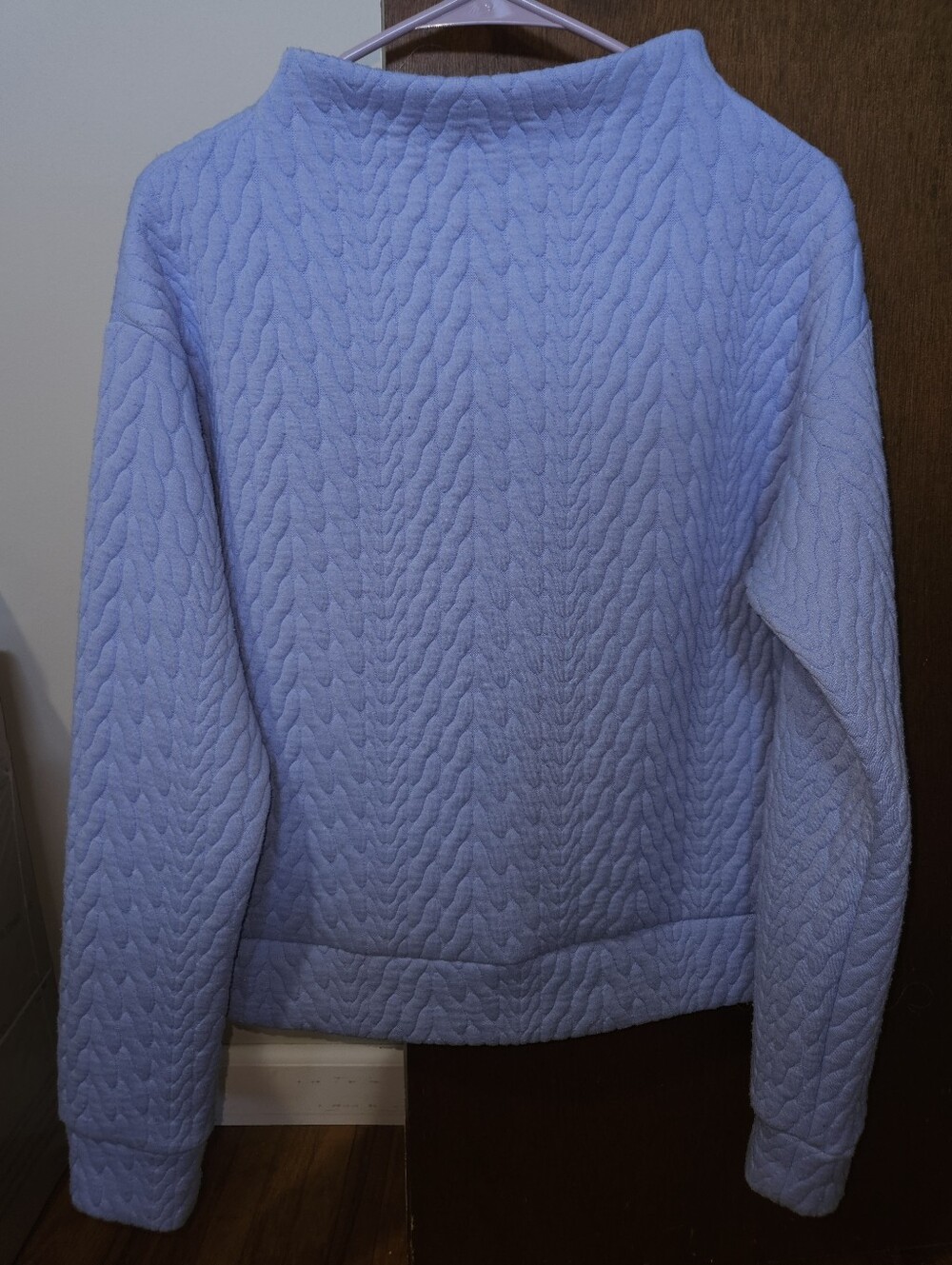 GAP Fit Periwinkle Quilted Cowl Neck Sweater Size S